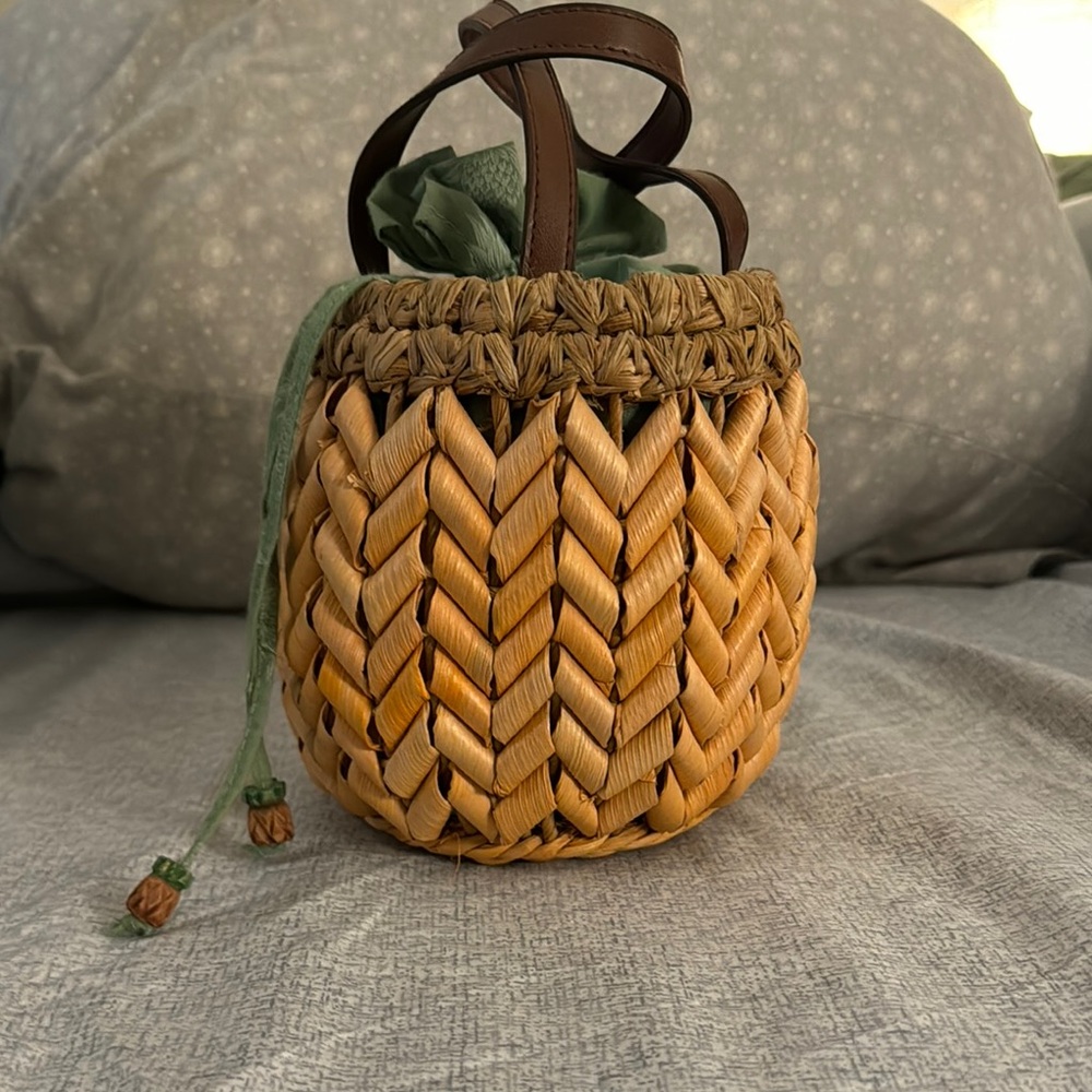 Handwoven Beige and Brown Women Bag